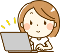 ネットで調べる女性